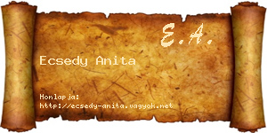 Ecsedy Anita névjegykártya