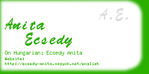 anita ecsedy business card